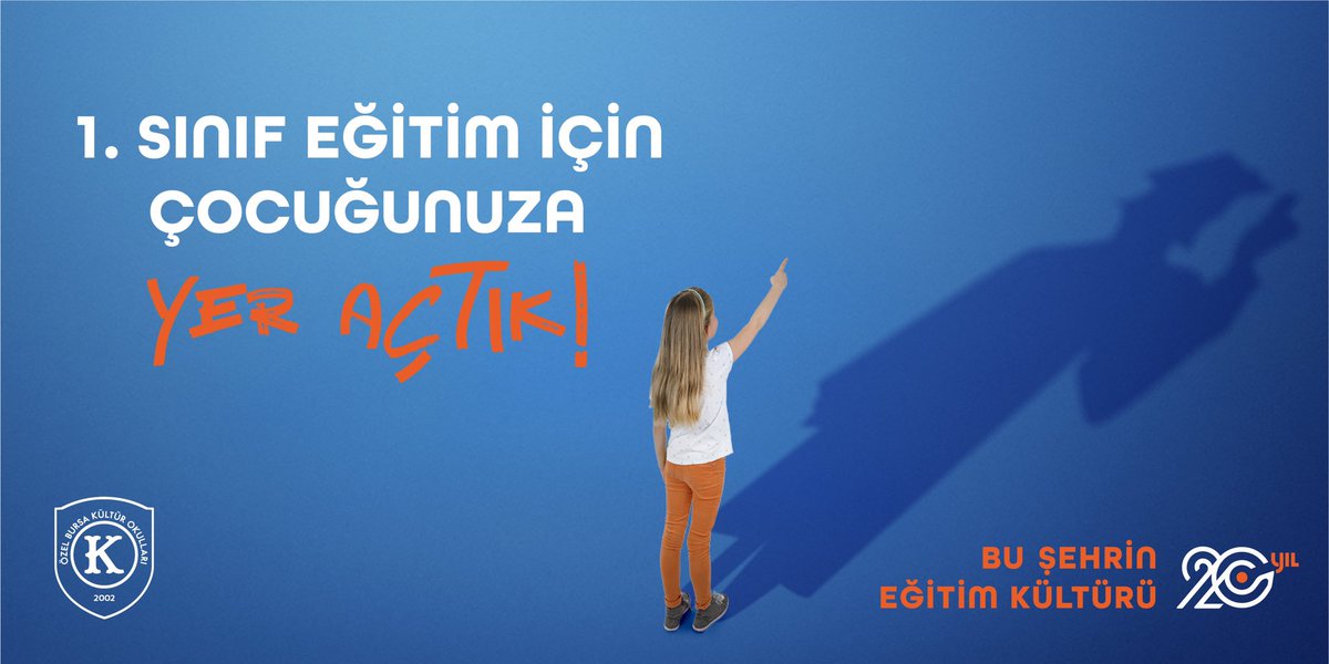 Çocuklarınızın her gün kendini, dünyayı ve geleceği keşfederken eğitim hayatında hak ettiği fırsatları yakalamasını istiyorsanız,Özel Bursa Kültür Okulları’nın 1. Sınıf eğitiminde sizin için de bir yerimiz var.#özelbursakültürokulları