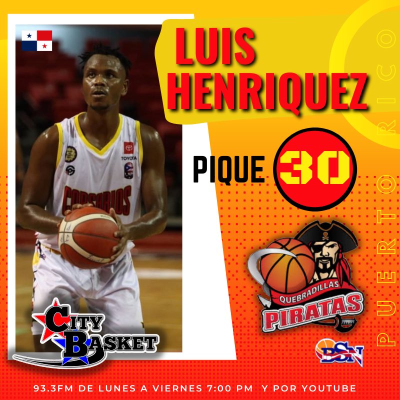 citybasketpty's tweet photo. El panameño Luis Henriquez swingman de 6-4 fue escogido como pique 30 por los Piratas de Quebradillas lo que indica que jugará como nativo en el BSN de Puerto Rico. @salazarcarlitos @jolp28 @daveabarr @RodolfoAparici9 @marcoamartinezf @andybball29 @piratasbsnpr @bsnpr https://t.co/KQ5MOtIjAb