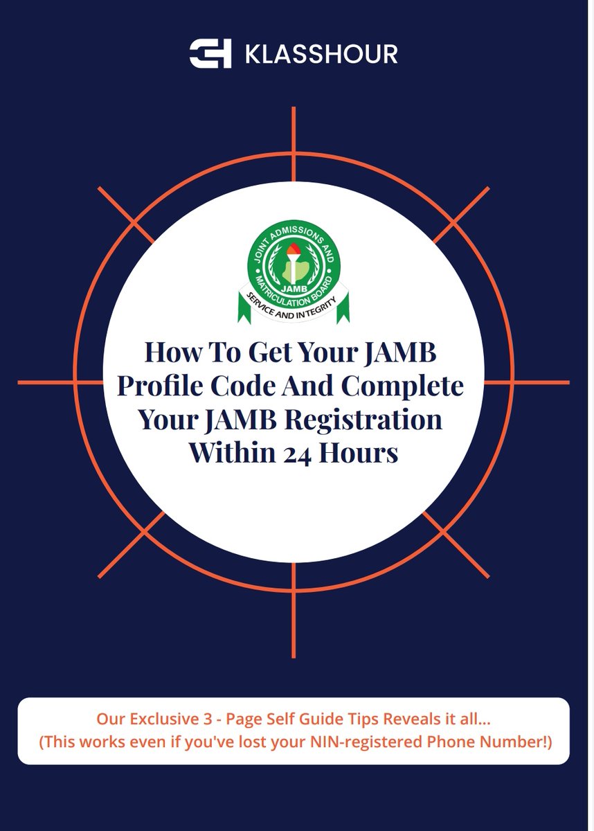 Klasshour's tweet photo. Are you facing issues with generating your profile code, or JAMB has refused to send your profile code to you?

I created a complete guide that answers all your profile code-related questions and how to register your 2022 JAMB in 24hrs. https://t.co/eARe8f9iL3