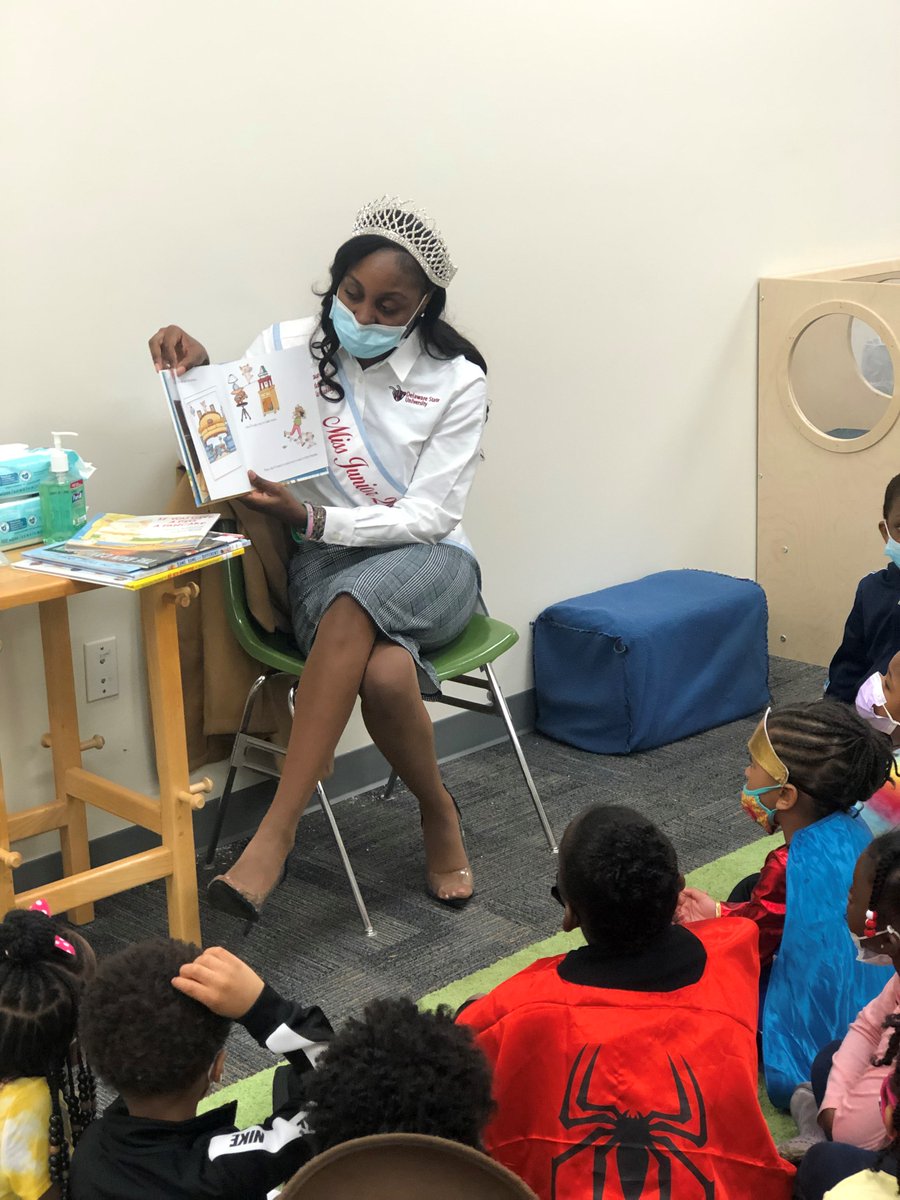 It's National Read Across America Day! 📚
To celebrate, Delaware State University's Miss Junior 2021-2022, Candice Powell, read to the 4 &amp; 5 year old students at DSU's Early Childhood Laboratory School!
#ReadAloudDelaware #delawarestateuniversity #ReadAcrossAmericaDay