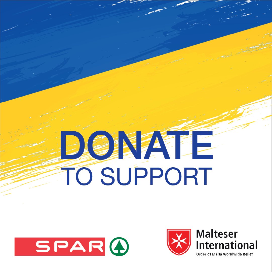 #SPAR &amp; Malteser International are working together to help the victims of the war in Ukraine. The Malteser International fund-raising platform is available to anyone worldwide wishing to support. Donations can be made by clicking here bit.ly/3C8zCf5?utm_so…