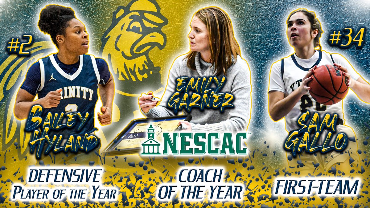 BantamSports's tweet photo. 👏🏀Congrats to @trincollwbb's very own:
𝗘𝗺𝗶𝗹𝘆 𝗚𝗮𝗿𝗻𝗲𝗿 - ᴄᴏᴀᴄʜ ᴏꜰ ᴛʜᴇ ʏᴇᴀʀ
𝗕𝗮𝗶𝗹𝗲𝘆 𝗛𝘆𝗹𝗮𝗻𝗱 - ᴅᴇꜰᴇɴꜱɪᴠᴇ ᴘʟᴀʏᴇʀ ᴏꜰ ᴛʜᴇ ʏᴇᴀʀ
𝗦𝗮𝗺 𝗚𝗮𝗹𝗹𝗼 - ᴀʟʟ-ɴᴇꜱᴄᴀᴄ ꜰɪʀꜱᴛ ᴛᴇᴀᴍ

#RollBants | #FearTheChicken https://t.co/FerMkjesGM