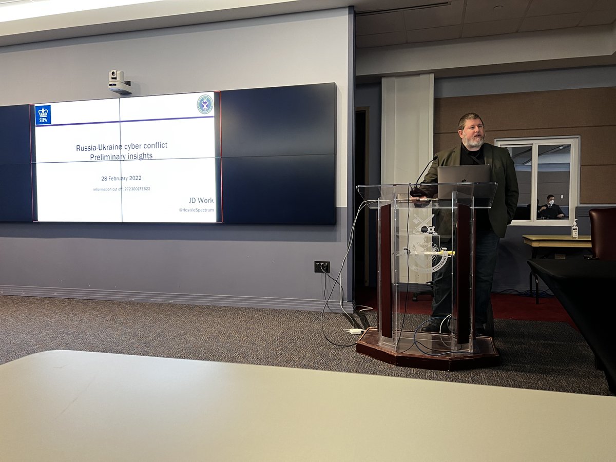 NDU_CIC's tweet image. This week we had various  in-person and virtual attendees at our Faculty Professional Development (FPD) on #Russian #CyberOperations in #Ukraine by Mr. JD Work, CIC Faculty, based upon his deep knowledge of the current Russian #cyber activities.