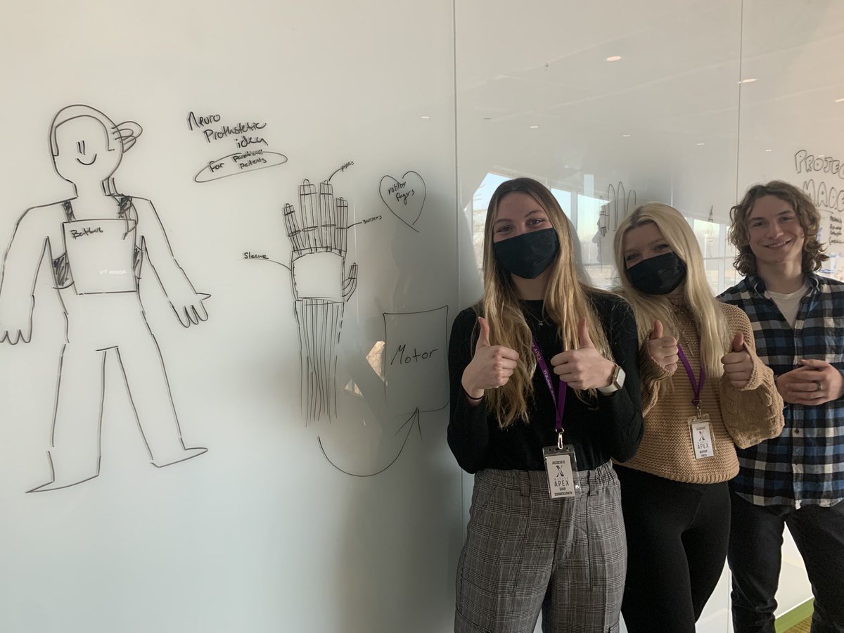 APEXBioResearch's tweet photo. Associates ⁦@WaukeeAPEX⁩ working on a prosthetic arm design! Great work so far! #engineeringandresearch https://t.co/pLLCBS3C8o