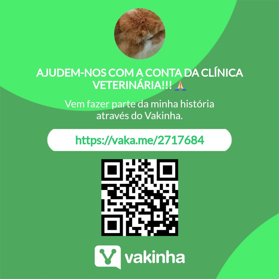 SidineiLanderSP's tweet photo. Fizemos uma vakinha virtual para que possam nos ajudar a pagar a conta da Clínica Veterinária. O tratamento que salvou Petite ficou alto demais pra nós.
Por favor, nos ajudem! 🙏🏻
O PIX da vakinha é: 
2717684@vakinha.com.br https://t.co/tAdKlVLKHO