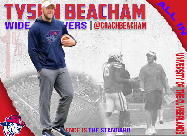 UC Football is excited to announce Tyson Beacham as our new WR Coach. Tyson will bring a wealth of knowledge and experience to our program. 

<a href="/CoachBeacham/">Tyson Beacham</a> brings great knowledge to UC Football.  Read the full story Here: bit.ly/35FcGrB

Go Pats! #ALLIN
