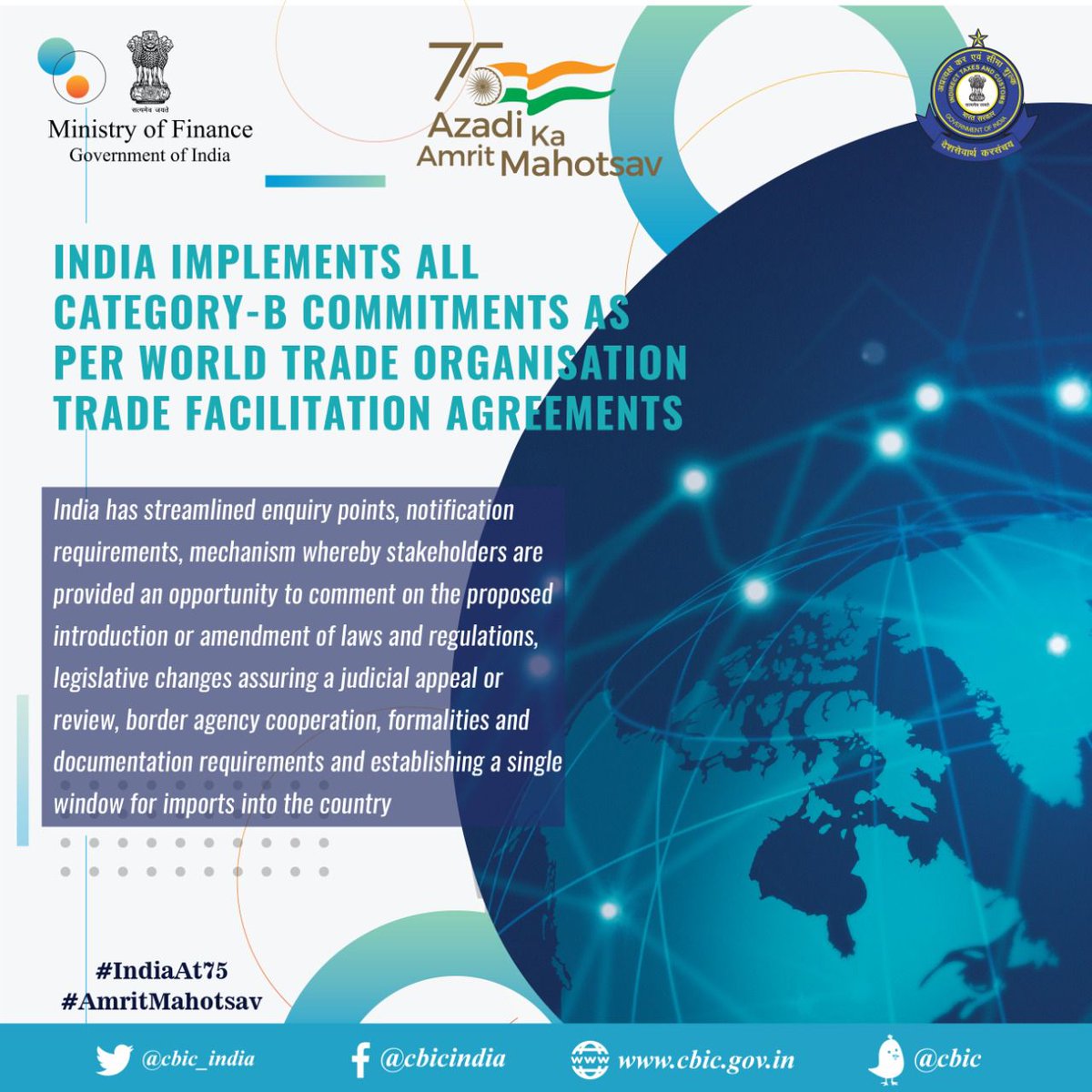 India has implemented all Category-B commitments as per WTO Trade Facilitation Agreement within the stipulated February, 2022 deadline ensuring Ease of Doing Business and reducing compliance burden for the trade. 

#TFA #EODB #WTO