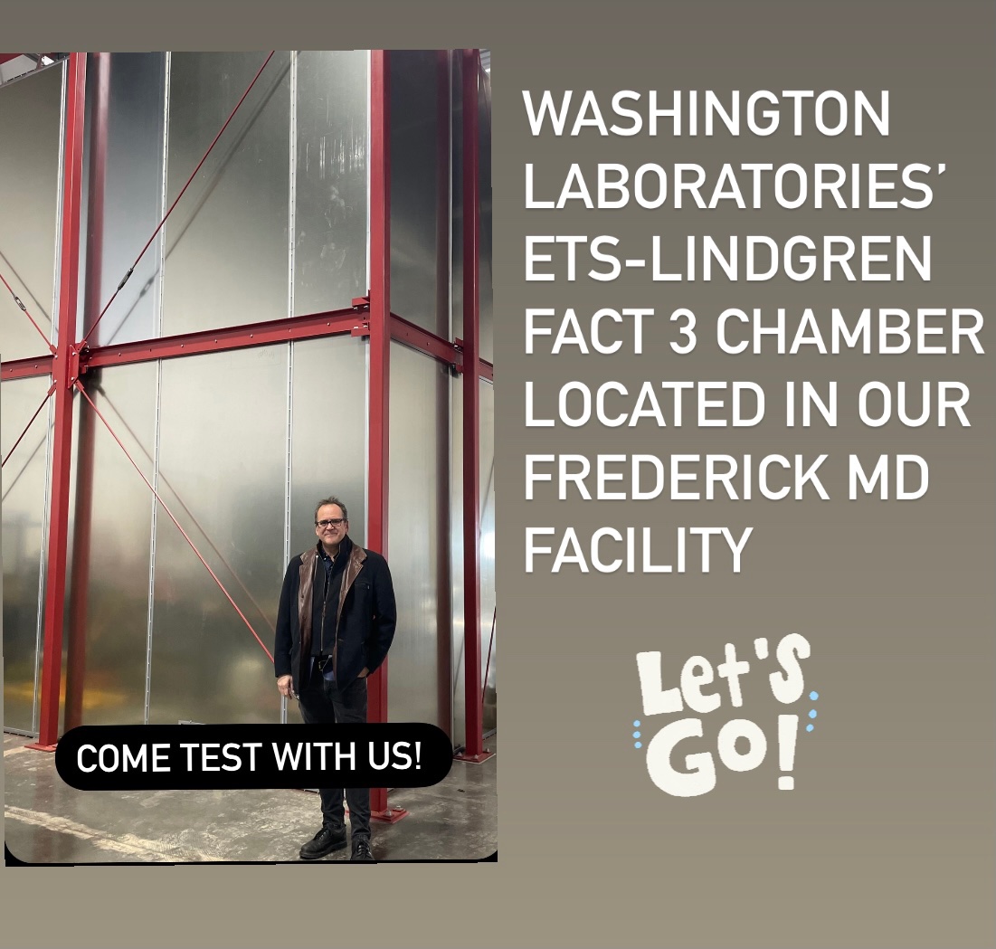 WashingtonLabs's tweet image. WLL has commissioned a new FACT 3 Chamber from @ETSLindgren The chamber features include; 3m Fully-Compliant Radiated Emissions, Fully-Anechoic IEC 61000-4-3, MIL-STD 461 Emissions and Immunity. Fully-Automated! #test #testing #LabtoFab #manufacturing