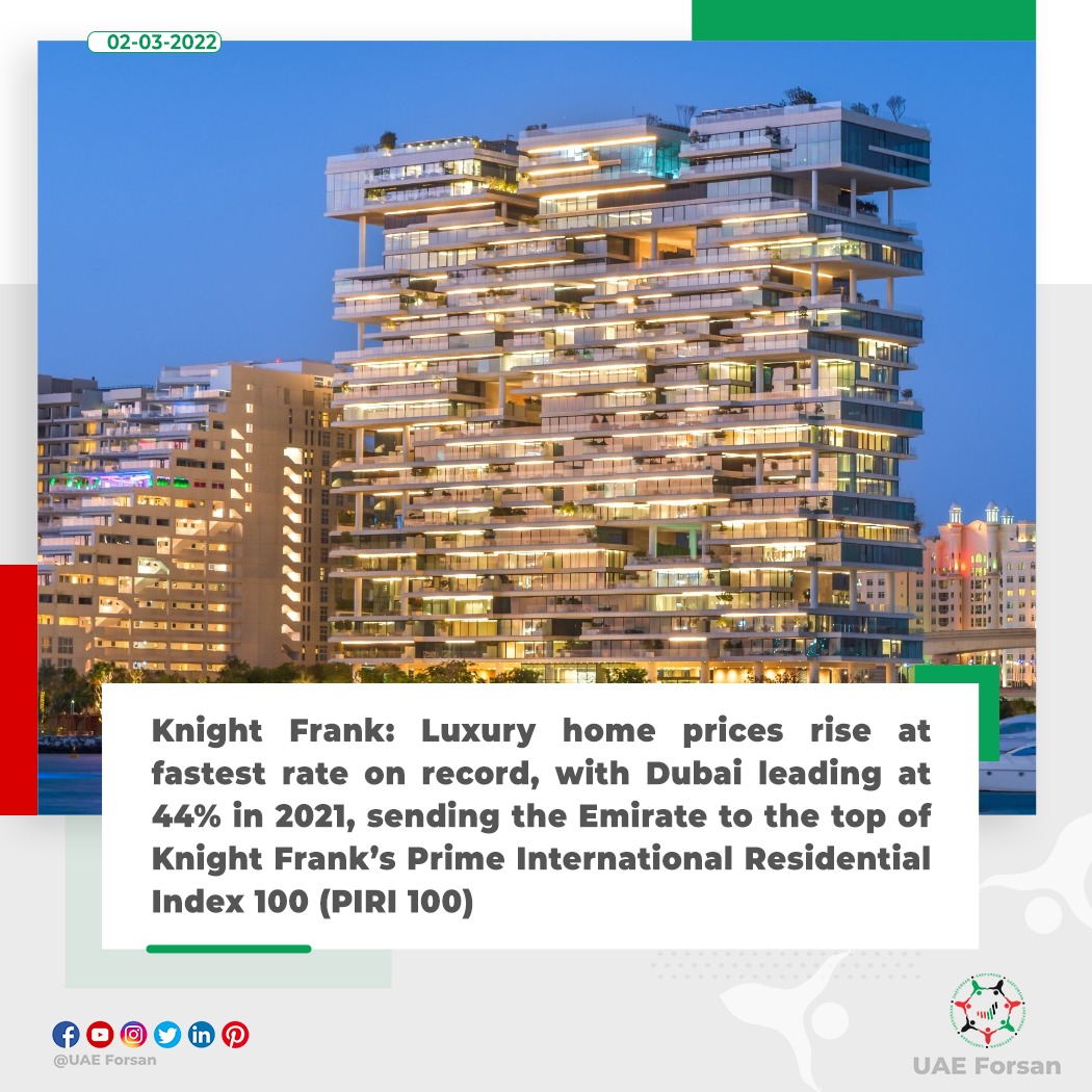 UAE Forsan on Twitter "Knight Frank Luxury home prices rise at