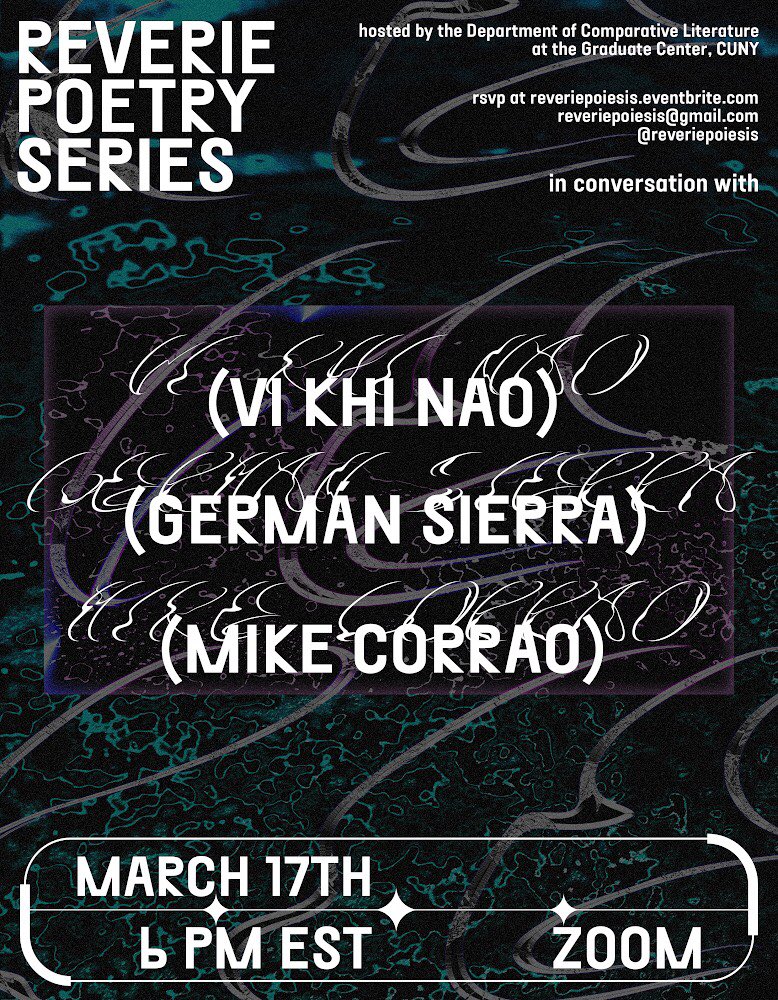 german_sierra's tweet image. MARCH 17th, 6 PM EST
Organized by @FckAC &amp;amp; @reveriepoiesis 
With @vikhinao &amp;amp; @ShmikeShmorrao