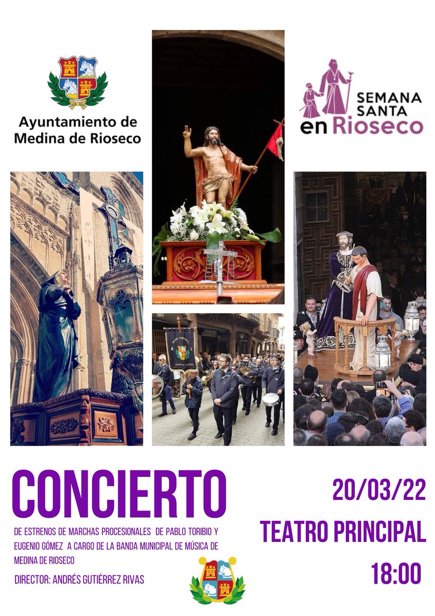 Estamos de estreno 🎶🎶
Este sábado 20 de marzo a las 18:00 en el Teatro Municipal María Luisa Ponte, estrenamos las marchas compuestas por Pablo Toribio y Eugenio Gómez para las cofradías de la Soledad, la Resurrección y Virgen de la Alegría y el Ecce Hommo. 
Os esperamos🎼🎵