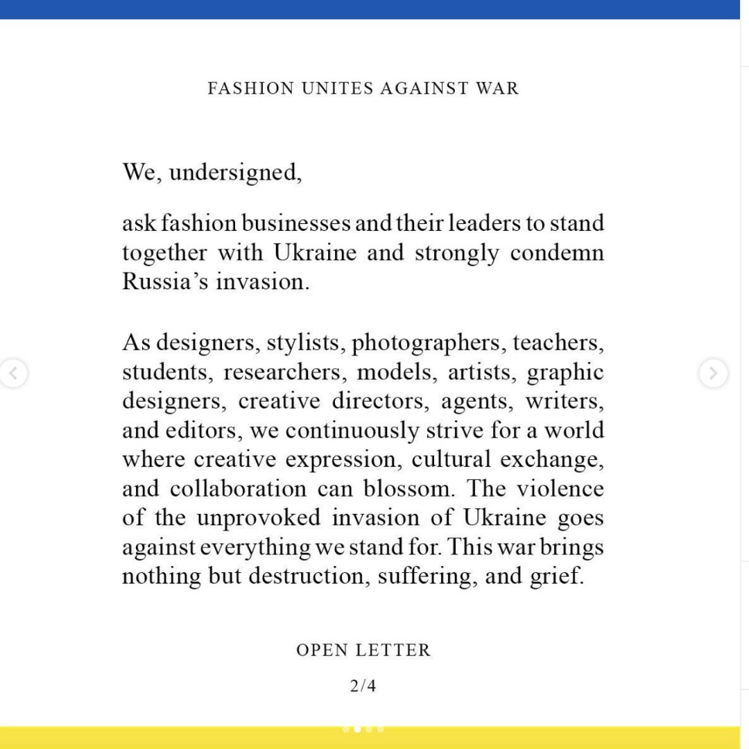 GWANDSFF's tweet photo. Read sign share. #Reposted @1Granary 

Link --> https://t.co/qUzQOULZaJ

#fashionunitesagainstwar https://t.co/FZT6r1Z27g