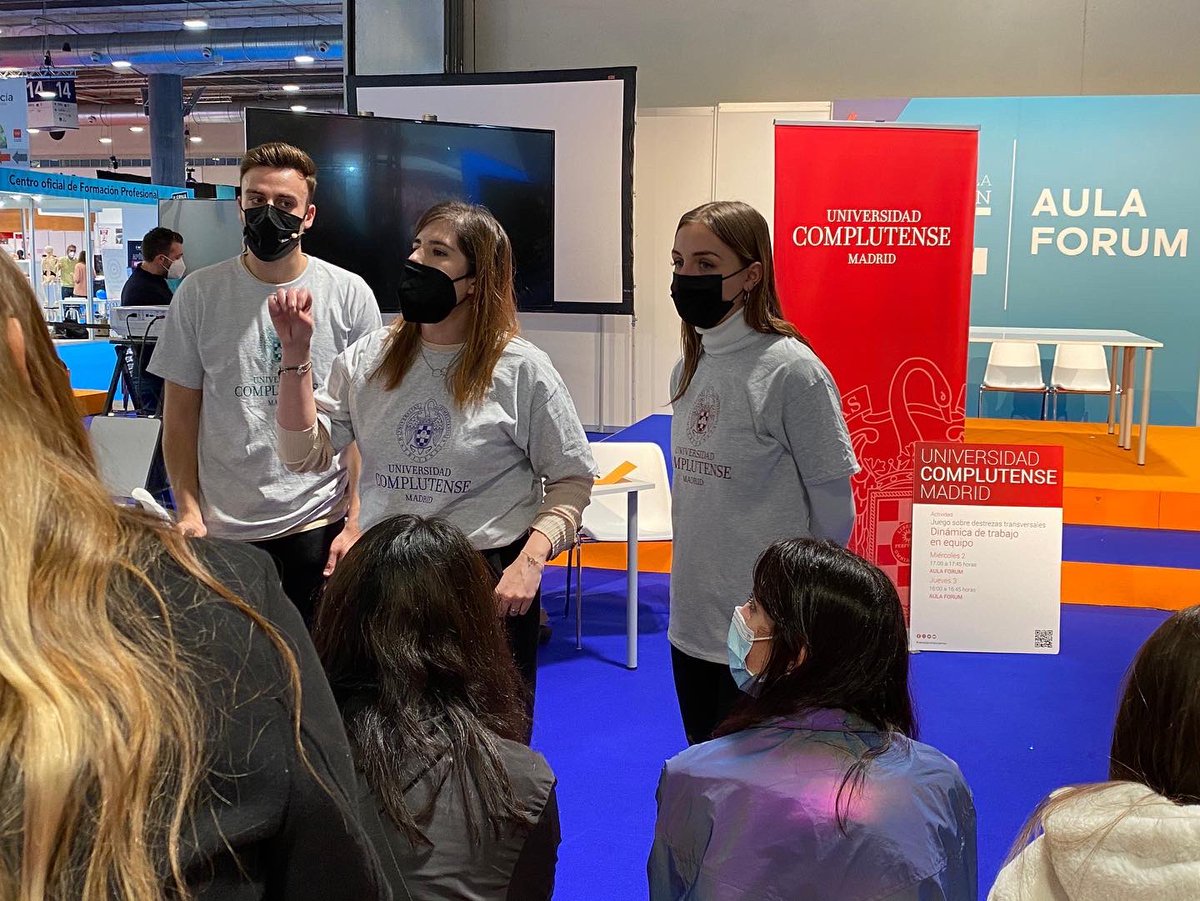 FeriaAula's tweet photo. No te pierdas “Dinámica de trabajo en equipo”, una jornada de la @unicomplutense para #AULAForum que parte de un juego de destrezas transversales.

📍 Núcleo conexión 12/14 de @IFEMA MADRID.

#AULA2022 | #SemanadelaEducación https://t.co/ZHGQjyQ344
