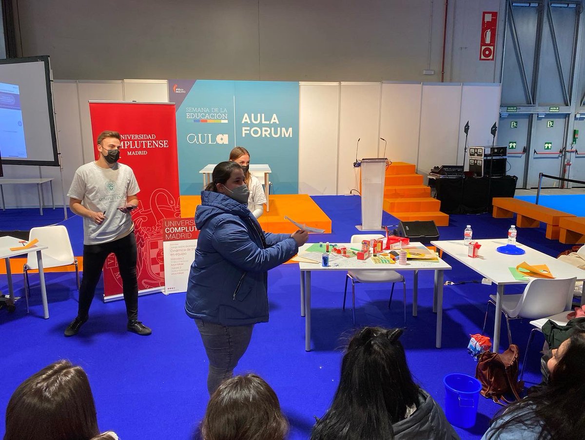 FeriaAula's tweet photo. No te pierdas “Dinámica de trabajo en equipo”, una jornada de la @unicomplutense para #AULAForum que parte de un juego de destrezas transversales.

📍 Núcleo conexión 12/14 de @IFEMA MADRID.

#AULA2022 | #SemanadelaEducación https://t.co/ZHGQjyQ344