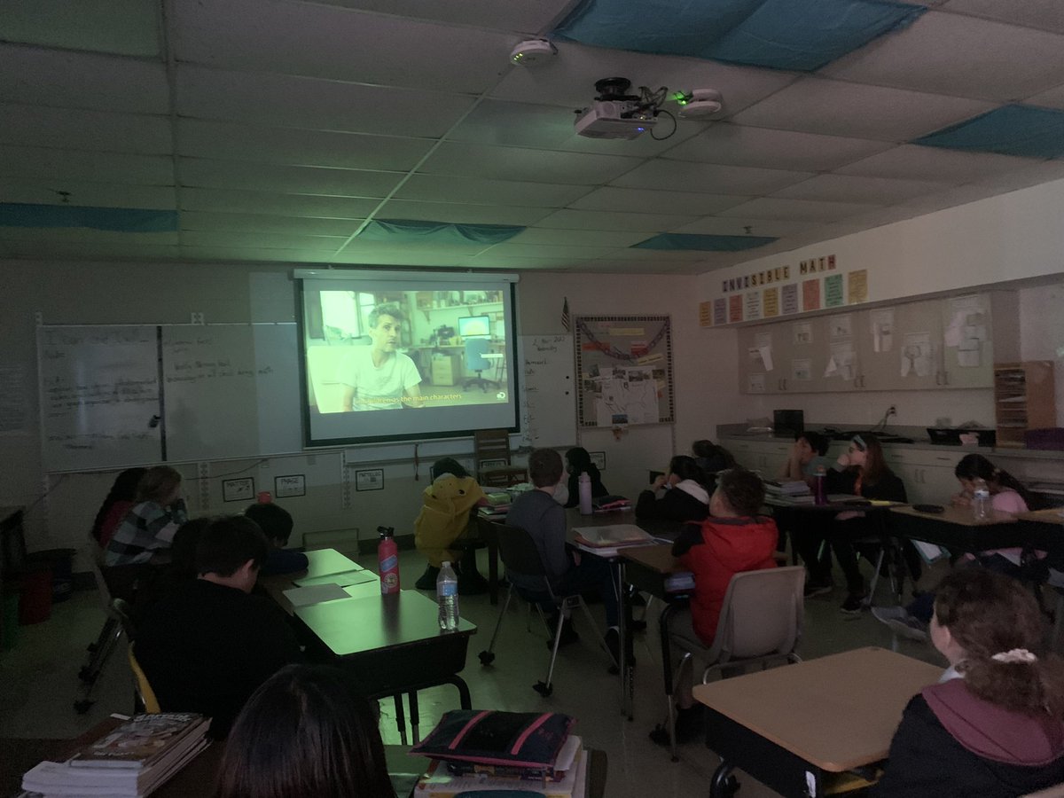 dtrescott2626's tweet photo. Spellbound 5th graders  listening to Alice Walker read Sweet People Everywhere and artist, Quim Torres,  discussing the illustration process.  #tribetreasures @CESRobCo @RobCoSchools @DiscoveryEd @trapublishing https://t.co/tZdxSc3liI