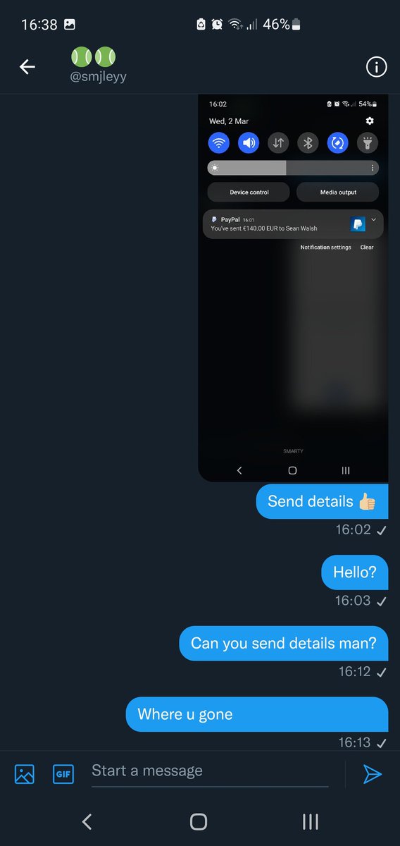 <a href="/smjleyy/">🇮🇪Flow</a> SCAMMED ME €140
RT pls expose this scammer 
Proof ⬇️
Just sad people have to scam over a siege acc man.