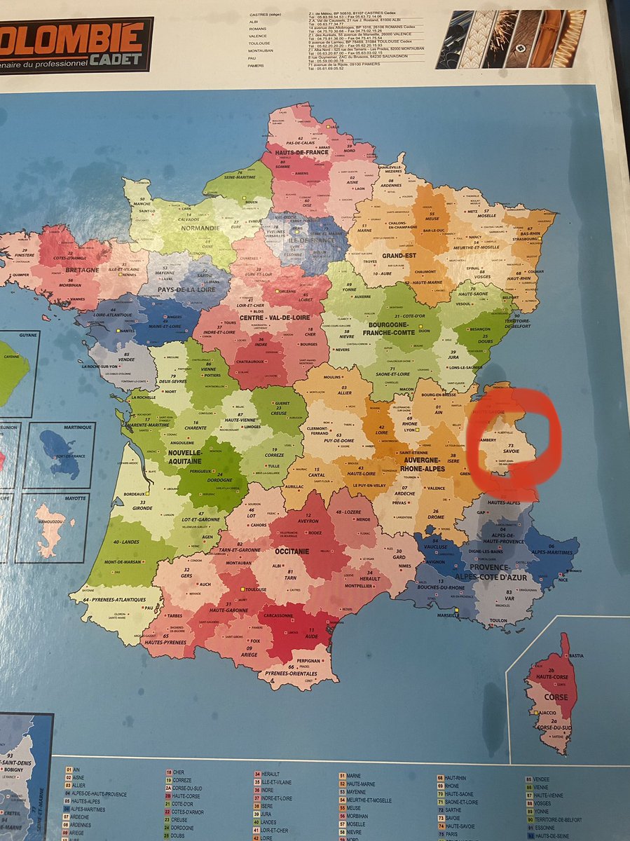 A l’usine on regarde cette carte de France et y’a un collègue il était en vacances en Savoie et il dit « ah ouais j’avais même pas calculé qu’il y avait la mer » 😬

Le mec il a vu un fond bleu il s’est dit la France c’est une île jpp