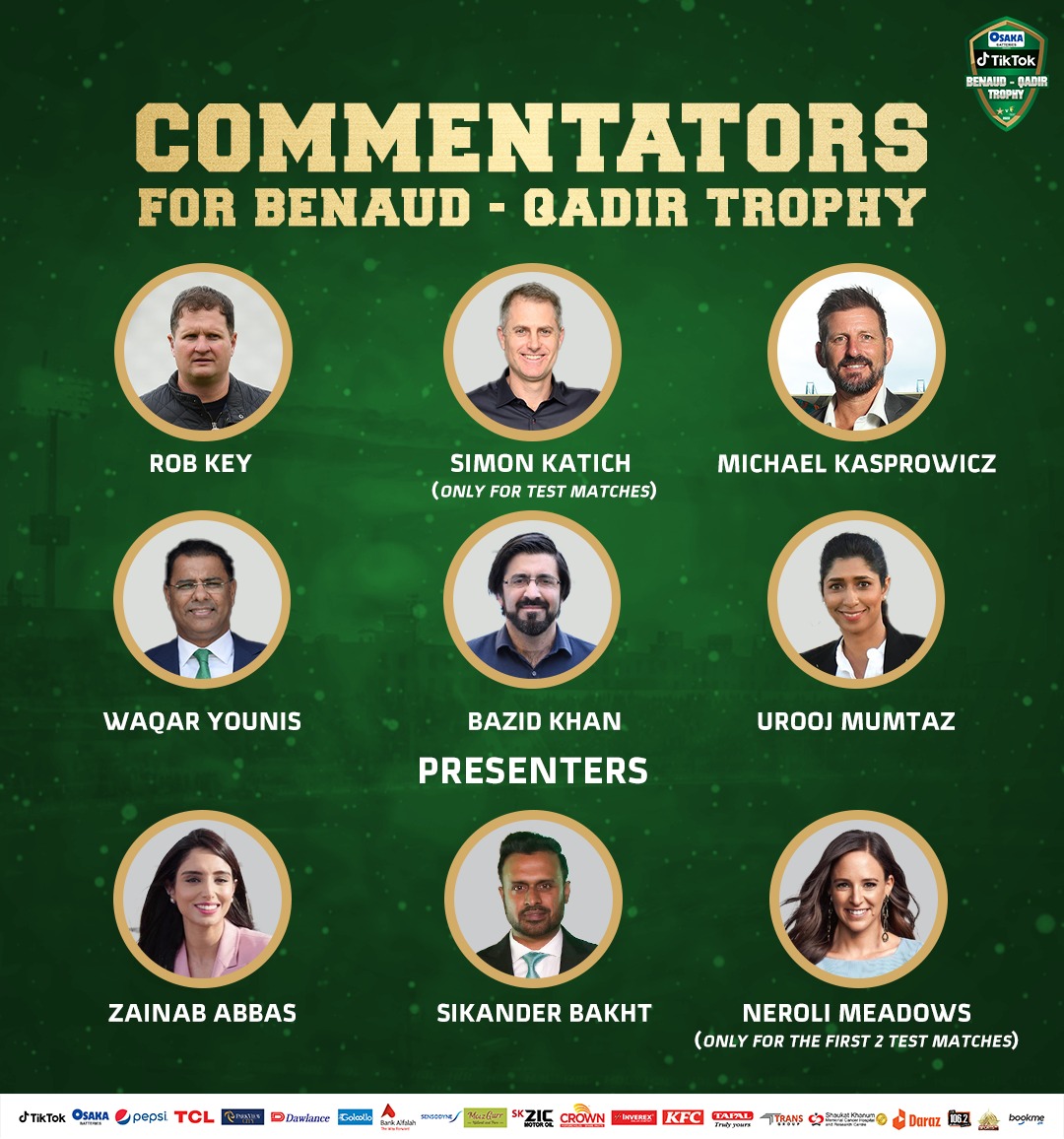 CricMady's tweet photo. Commentators for Benaud - Qadir Trophy !
#AUSvPAK #BQD #Cricket https://t.co/QZstxfVYxQ