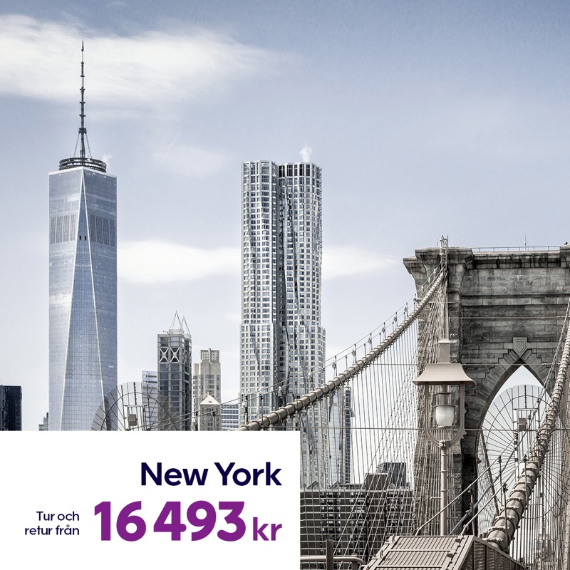 Finnair's tweet photo. Nu får du 1 500 kr rabatt på flyg i businessklass till USA: NY, LA och Miami.