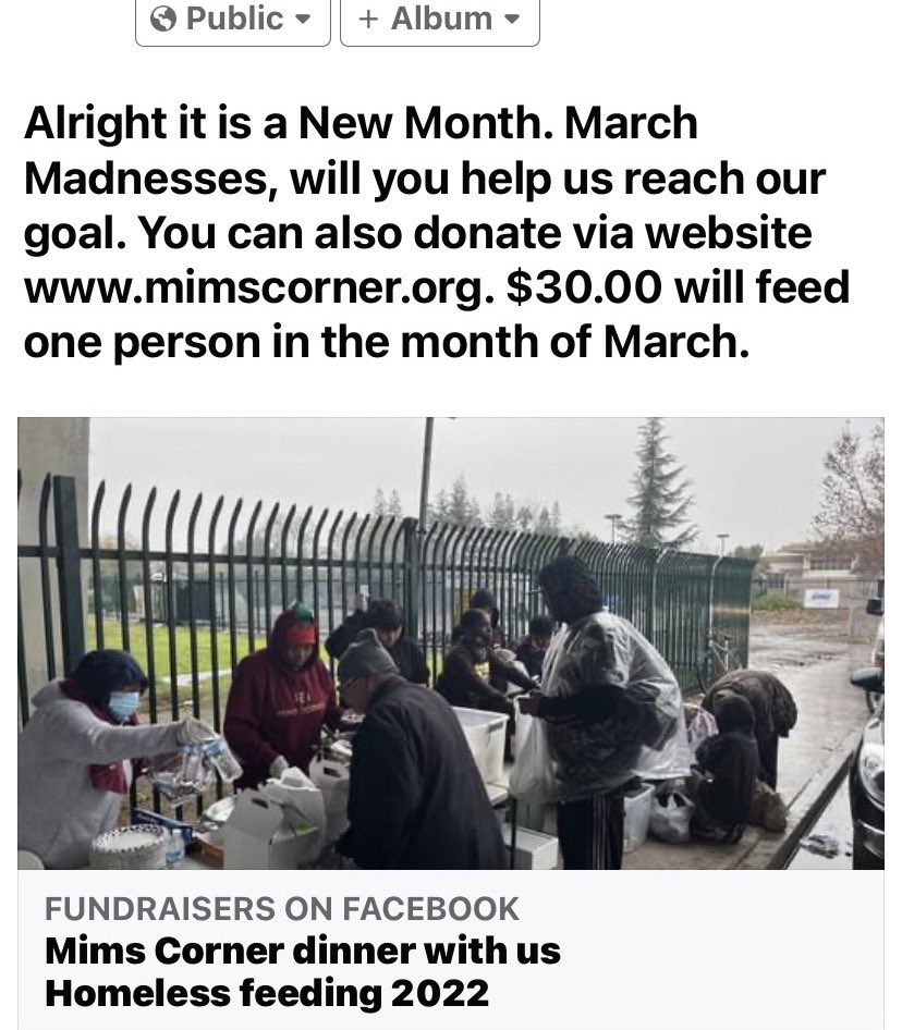 PMims7's tweet image. March Madness. We are looking for a few good men and women that would love to adopt a homeless person for dinner. $30.00 a month gets them dinner on you. You can trust us to Bless Somebody else