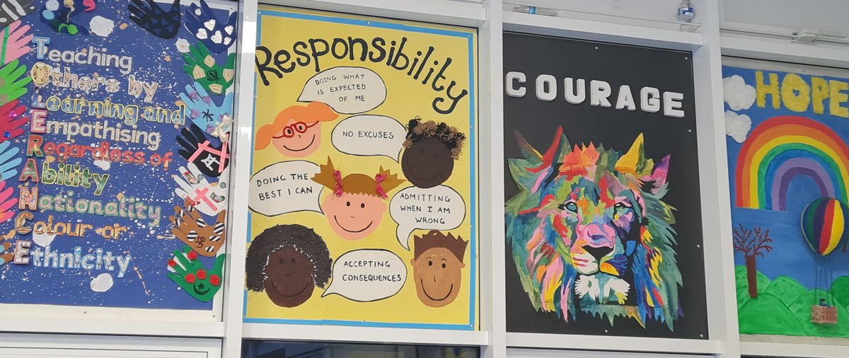 QHAThurrock's tweet photo. During Children’s Mental Health Week each class chose a word of well being and created a display to uplift us! Which is your favourite? We love them all! https://t.co/HHDFQKYKvf