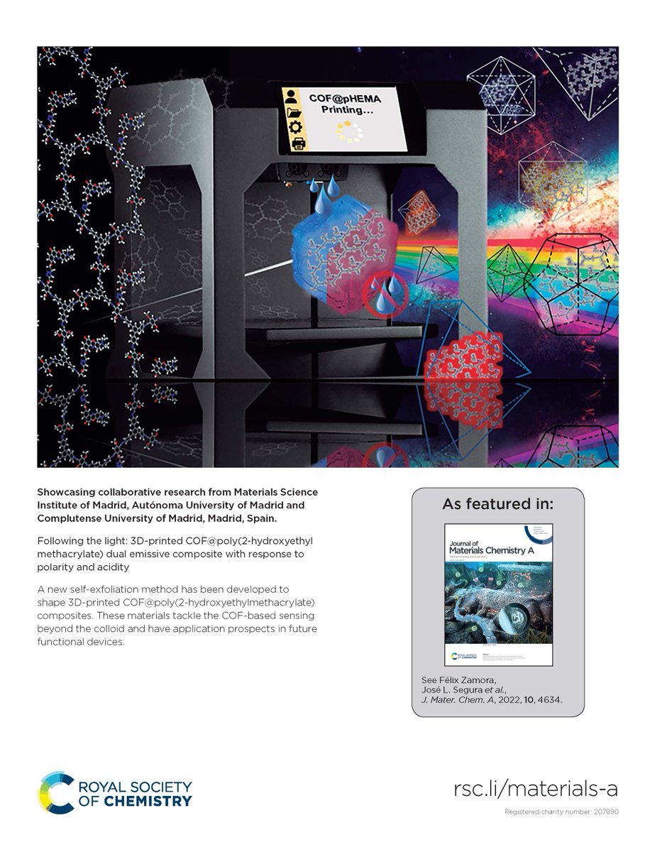 MarcosMartFdez's tweet photo. "Following the light" is shinning! We were highlighted as inside back-cover in @JMaterChem A, issue 9. A nice collaboration between  @joseigmart @fzamora0 and J.L.Segura. Stay tunned for the next works ;)  https://t.co/tmocVRXiM4 https://t.co/UkUPvUNT2a