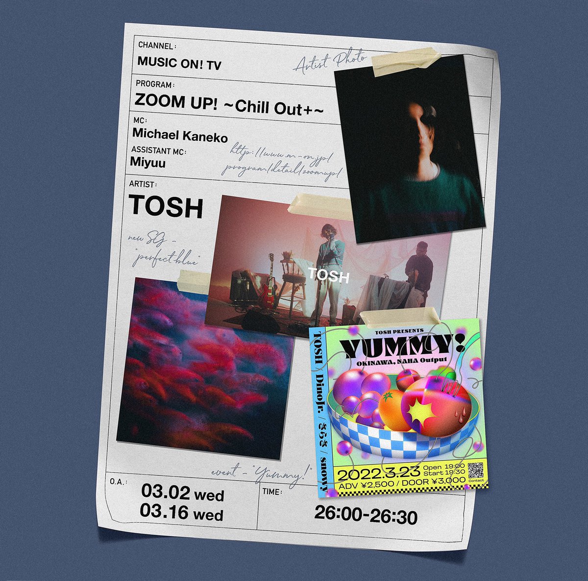 stree__t_'s tweet photo. 【📺本日放送!MEDIA NEWS】
CS放送M-ON!TV
【『ZOOM UP! 〜Chill Out＋〜』× STRT 】新企画

MC: Michael Kaneko(@michael_kaneko )
Assistant MC: Miyuu(@miyuuamazing )

●第6弾ARTIST
TOSH(@_ku_gai_ )
●DATE: 3/2(wed) &amp;16(wed) 26:00-26:30

＼Please check this out／
https://t.co/aDQfKhZYp9 https://t.co/gAveudM0j9
