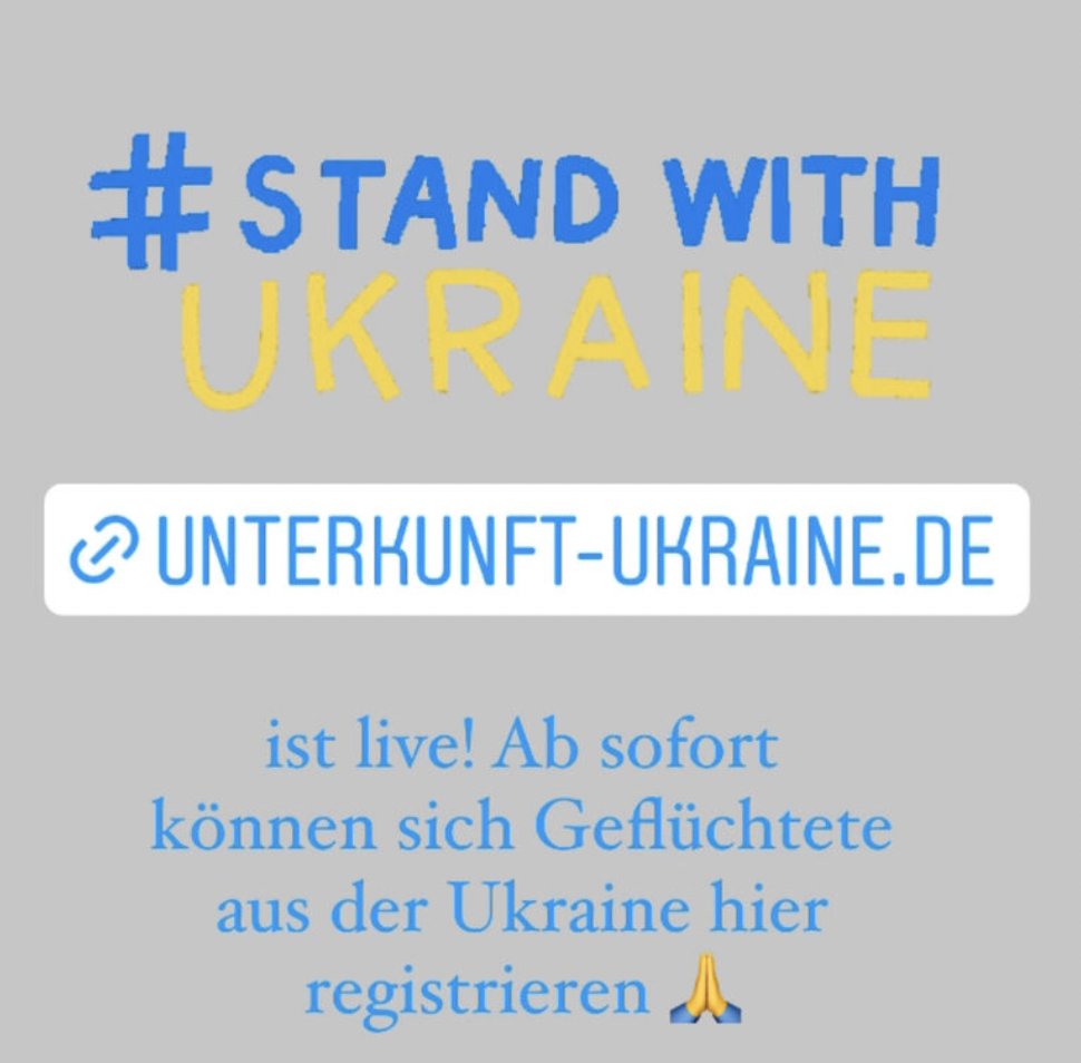 unterkunft-ukraine.de went live. #Refugees from #Ukraine can register to find a free place to stay when they arrive in Germany. 
They are matched with &gt;100,000 listed beds that #German hosts already registered via <a href="/elinor_network/">elinor</a> 

Great job @betterplace_org <a href="/ecosia/">Ecosia</a> <a href="/nebenan_DE/">nebenan.de</a>