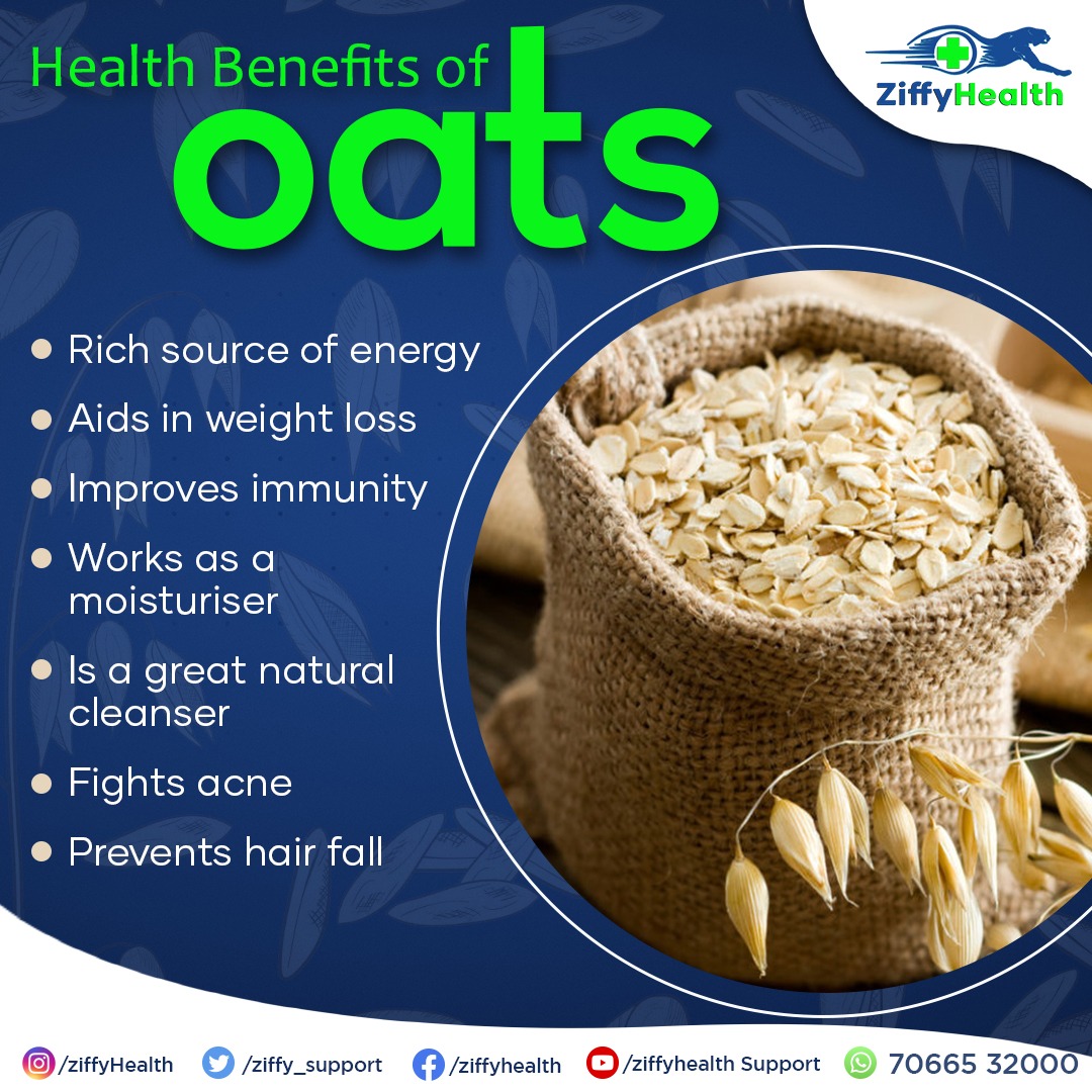Ziffy_support's tweet photo. Studies show that oats and oatmeal have many health benefits. Here are 7 evidence-based health benefits of eating oats and oatmeal.
#smartphonepesmartcure #Consultation #OnlineConsultation #DigitalHealthcare #Digitalworld  #healthandwellness #oats #oatsforbreakfast #oatsbenefits https://t.co/ryFrtybEAo