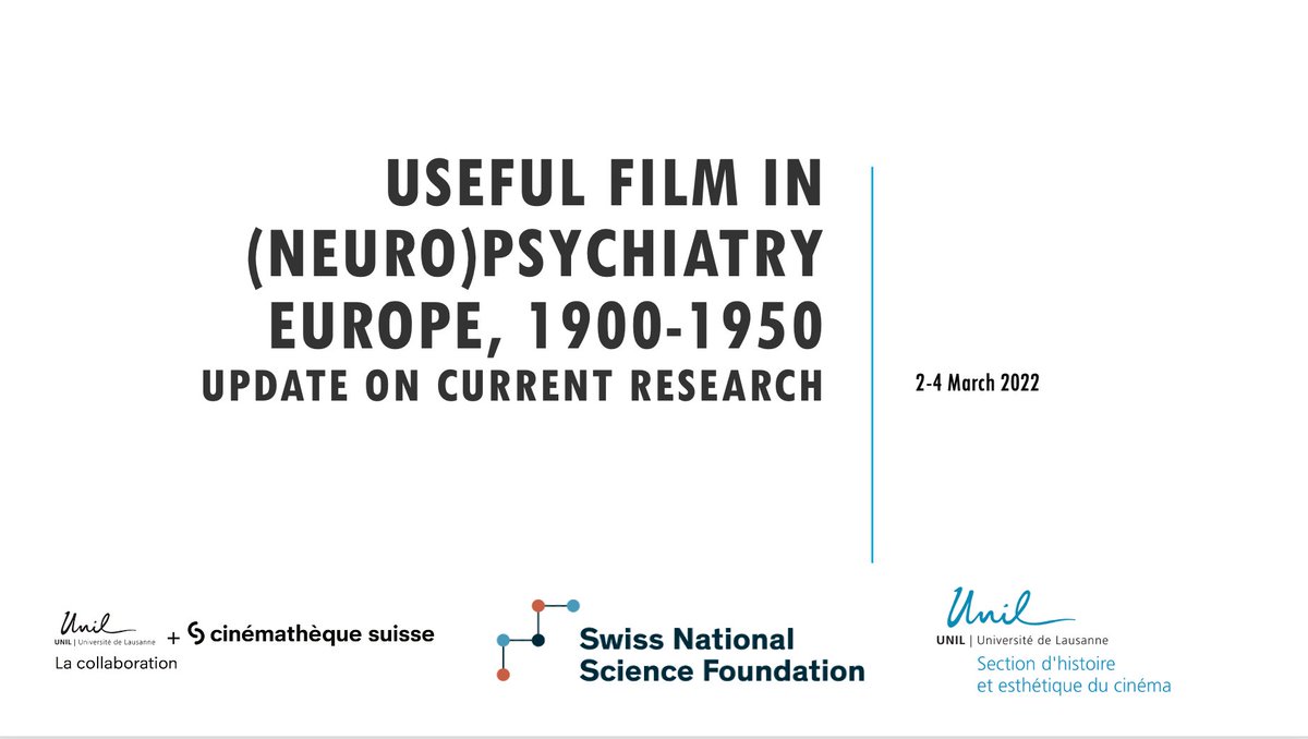 RaphaelTinguely's tweet photo. (1) Conference “Useful Film in (Neuro)Psychiatry Europe” at @unil #histmed #histpsych #histcin #usefulfilm #usefulcinema @LettresUNIL @fns_ch ⬇️ https://t.co/DCbdmaxdoi
