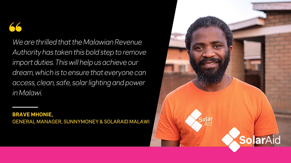 SolarAid's tweet image. After lobbying together with REIMA &amp;amp; the wider sector, the #Malawi Government has made the decision to remove import duties on entry level solar lights. In a country where 96% of the rural population lack access to electricity, this is hugely important.👇

bit.ly/35NfCCM