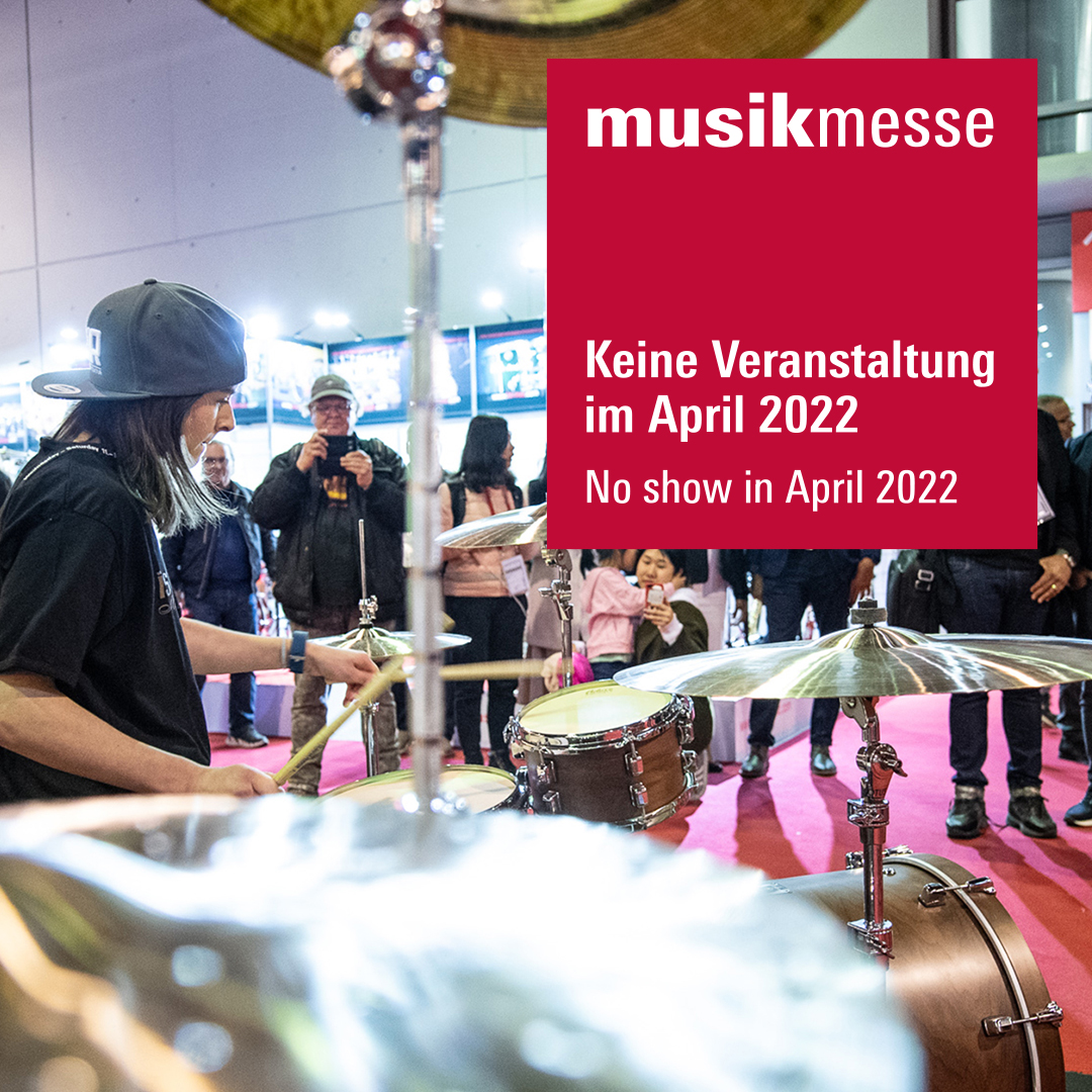 Wir würden am liebsten bessere Neuigkeiten verkünden, doch leider können Musikmesse, Musikmesse Plaza und Musikmesse Festival im April 2022 nicht stattfinden.