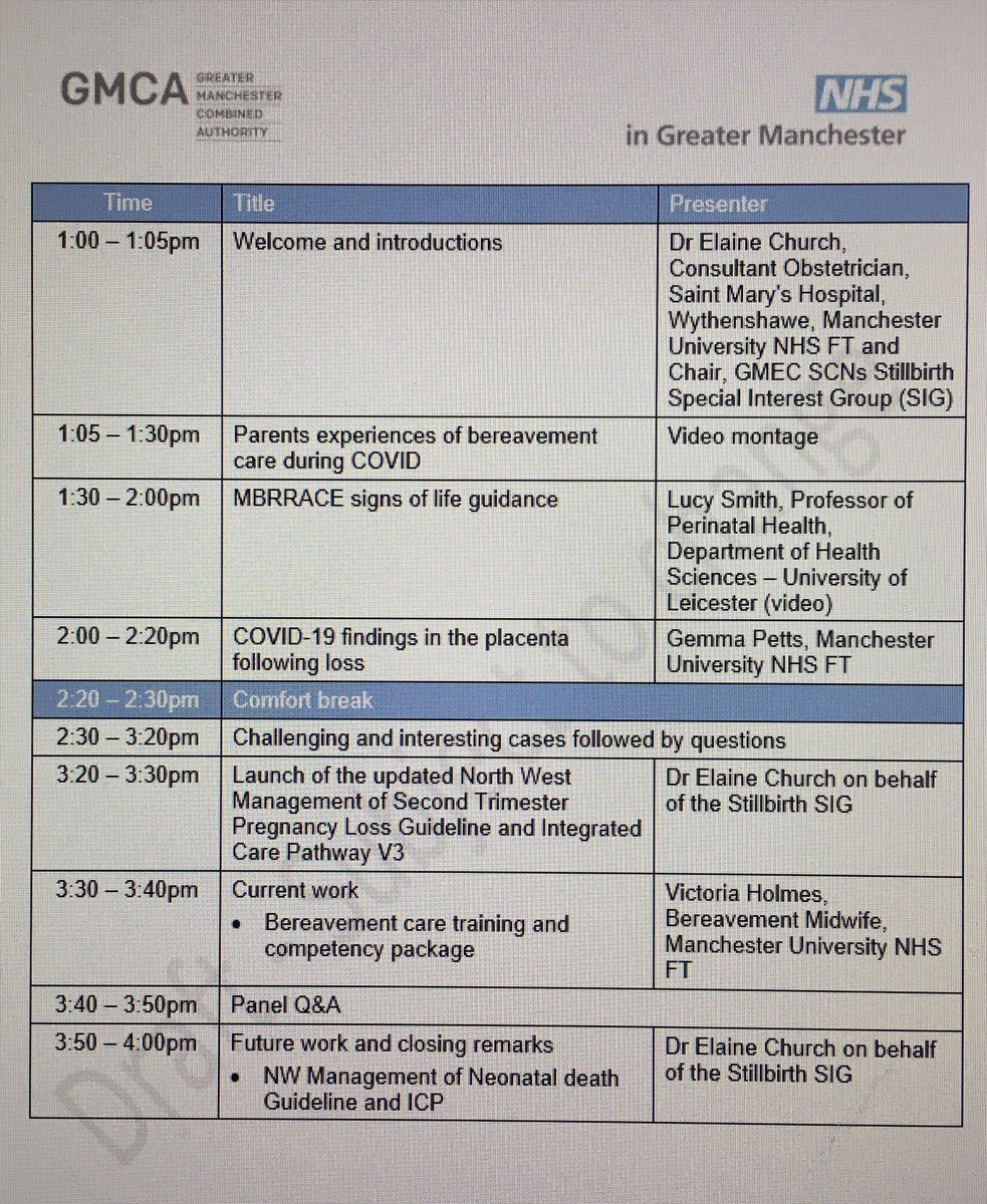2 days til our 8th Annual North west Management Stillbirth and Pregnancy Loss virtual meeting, programme looking good with fantastic speakers lined up. Will learn lots as I do every day in this job!  #nwpregnancyloss <a href="/GMEC_SCN/">GM & Eastern Cheshire Strategic Clinical Networks</a> <a href="/JoLango1/">Joanne Langton</a> <a href="/amcgovern_scn/">Alison McGovern</a> @GM_HSC <a href="/michellecdavies/">Michelle Davies</a>