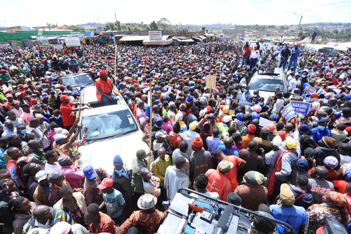 mamangilu's tweet photo. Overwhelming support for @RailaOdinga and Azimio La Umoja in Molo town Nakuru County. The promise of a better tomorrow is knocking on our doors and Kenyans must seize the moment by unanimously electing Baba as the 5th President of this great Republic of Kenya. https://t.co/OPyOryFvmX