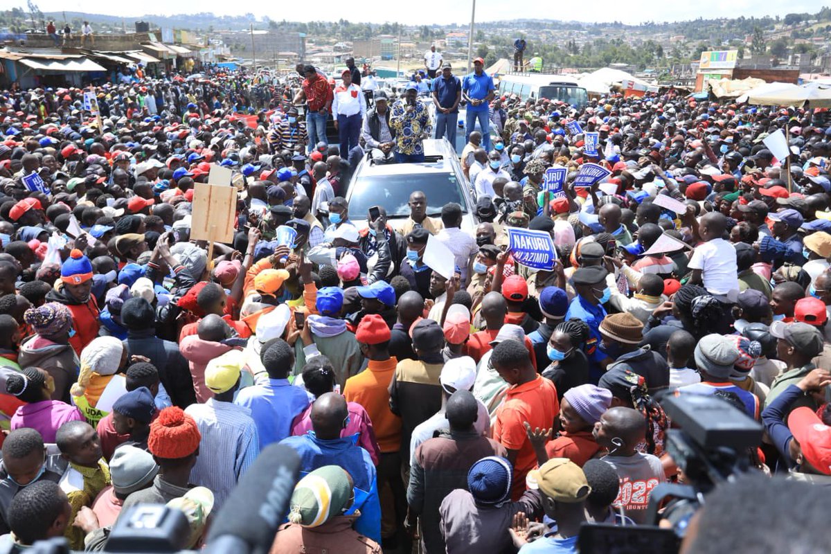 mamangilu's tweet photo. Overwhelming support for @RailaOdinga and Azimio La Umoja in Molo town Nakuru County. The promise of a better tomorrow is knocking on our doors and Kenyans must seize the moment by unanimously electing Baba as the 5th President of this great Republic of Kenya. https://t.co/OPyOryFvmX