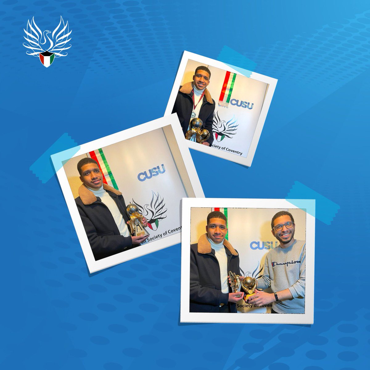 قامت الجمعية الكويتية في كوفنتري بتكريم الفريق الفائز في البطولة العربية التي اقيمت تحت تنظيم و  رعايه الجمعية الكويتية في كوفنتري.

مبروك للفريق القطري الحصول على المركز الاول 🏆🥇
افضل لاعب و افضل حارس