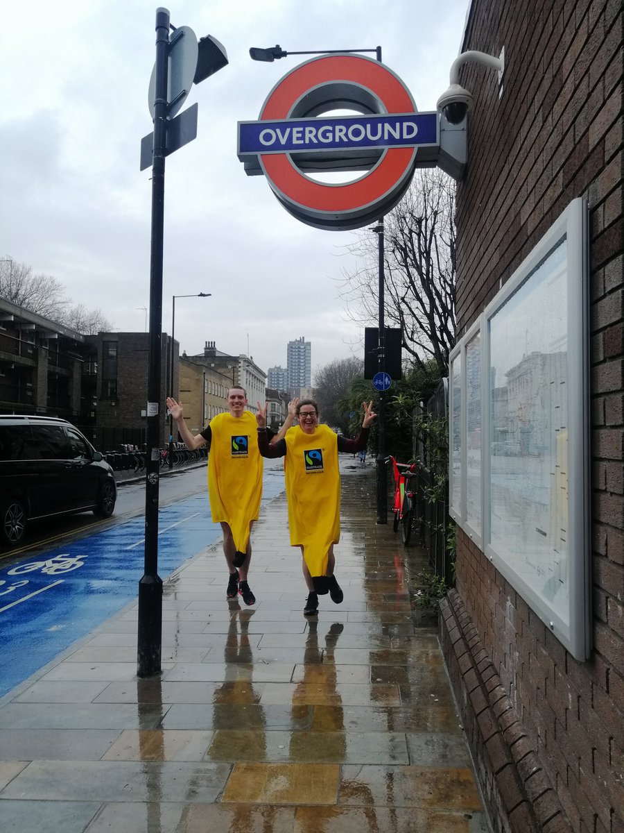 VindhyaDeS's tweet photo. #FairtradeFortnight2022 won't be complete without a run to @GreggsOfficial for a #Fairtradecoffee in a banana suit. @FairtradeUK https://t.co/WwBrgunVFM