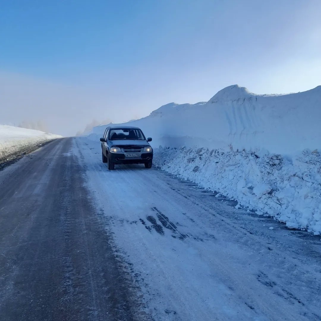 Расчистка снегозаносимых участков на автодороге Елховка-Никитинка