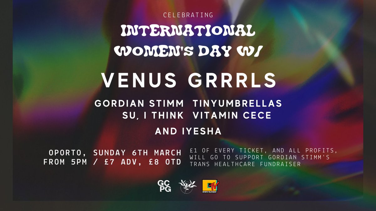 🧐 Need plans this weekend??

<a href="/BloomSessions/">Bloom Sessions</a> and @GirrlsCanPlay are hosting a mega line up at <a href="/Oportobar/">Oporto</a> on Sunday!

Ft. likes of <a href="/VENUSGRRRLS/">VENUS GRRRLS</a>, <a href="/tinyumbrellahs/">dt !!</a> @GordianStimm + more... 

Tickets still available here --> bit.ly/3HAIFXg