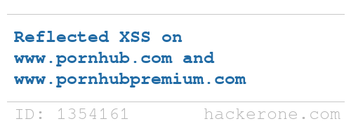 disclosedh1's tweet photo. Pornhub disclosed a bug submitted by @avr4mit: https://t.co/klGV6xcOU9 - Bounty: $750 #hackerone #bugbounty https://t.co/qCUO4wrsln