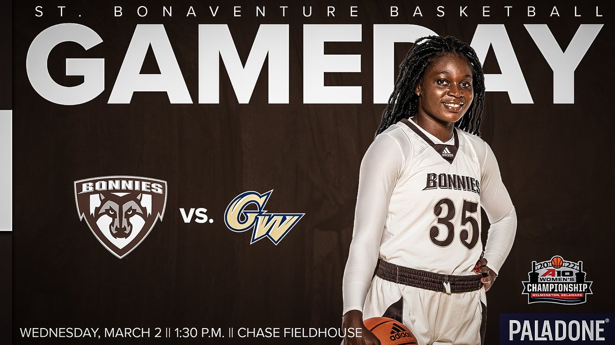 BonniesWBB's tweet photo. Here. We. Go. 

🏀 | #Bonnies vs. George Washington
🏆 | Atlantic 10 Tournament First Round
📍 | Wilmington, Del.
⌚️ | 1:30 p.m.
📊 | https://t.co/TvKhdOPs4z
📺 | https://t.co/sQrzRzwCAg https://t.co/Jjx36xHDsa
