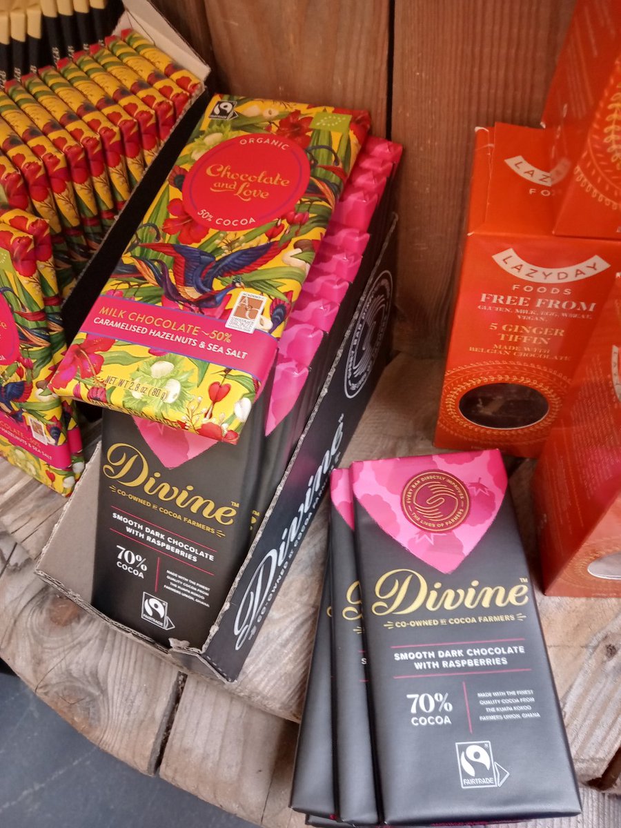Where do you buy Fairtrade goods in Warwickshire? I found these delicious Fairtrade Divine bars and Easter eggs at The Cow Pen. #fairtradefortnight2022