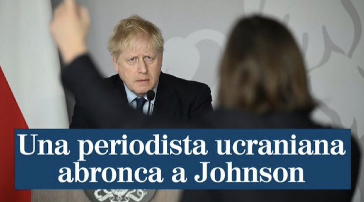 Verifedmkig's tweet photo. Una periodista ucraniana, a Boris Johnson: "Viene a Polonia, pero no a Ucrania, porque usted tiene miedo" https://t.co/awAFiVFOzz