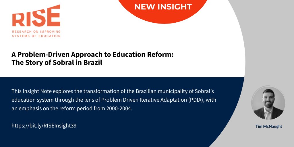 riseprogramme's tweet photo. *NEW INSIGHT* A Problem-Driven Approach to Education Reform: The Story of Sobral in Brazil 

✍️ Tim McNaught
➡️ https://t.co/KxSzpA3XA8

This Insight Note explores the transformation of Sobral's education system through the lens of Problem Driven Iterative Adaptation (PDIA). https://t.co/pDEvSd6SQ2