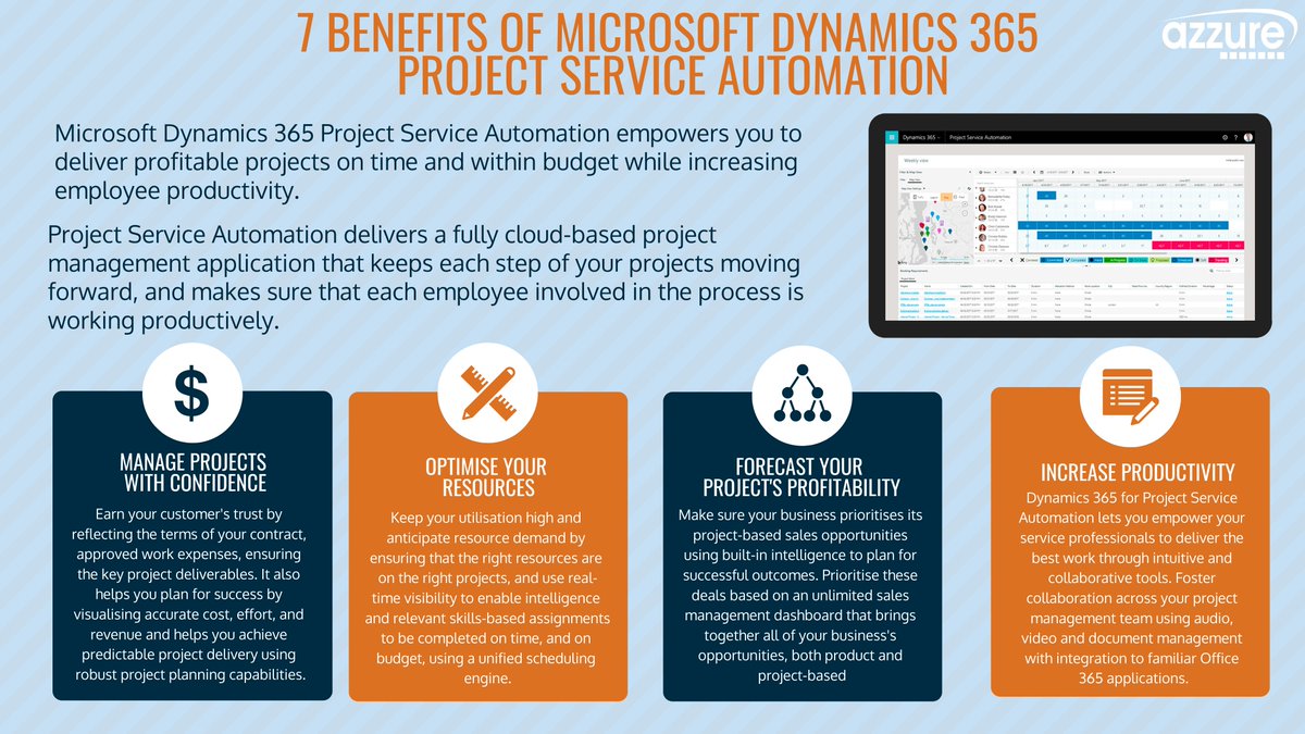 azzureIT's tweet image. Efficiently track, manage and deliver project-based services with Microsoft Dynamics 365 Project Service Automation.

Visit our website for more information👇

azzure-it.com/dynamics-365-a…

#AzzureIT #MicrosoftDynamics365 #ProjectServiceAutomation #BusinessCentral