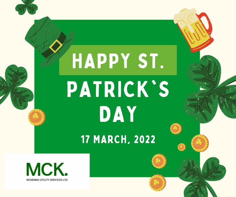 We would like to wish all our customers, colleagues, family &amp; friends a Happy St Patrick's Day! 
#paddysday #StPatricksDay2022 #irish #mckminimix