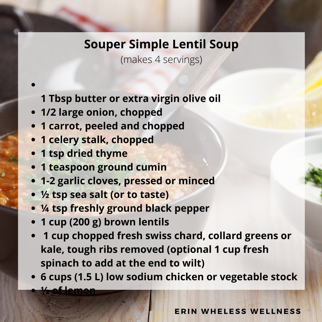 erinwheless's tweet photo. Looking for a soup that is simple, hearty, packed with protein, fiber, and a good source of iron? Look no further in this easy comforting lentil soup. #WellnessWednesday #wednesdayvibes #lentilsoup #holisticwellness #nutritioncoach #meatlessrecipe #plantpower https://t.co/qnEfu0rKVV