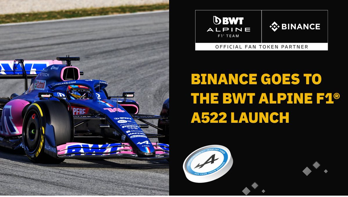 binance's tweet photo. #Binance took a trip to Paris for @AlpineF1Team #A522Launch and managed to catch up with some recognisable faces, discussing the $APLINE Fan Token and more! 

Watch now ➡️ https://t.co/yjRvcuSQ3T https://t.co/r9fD77okjO