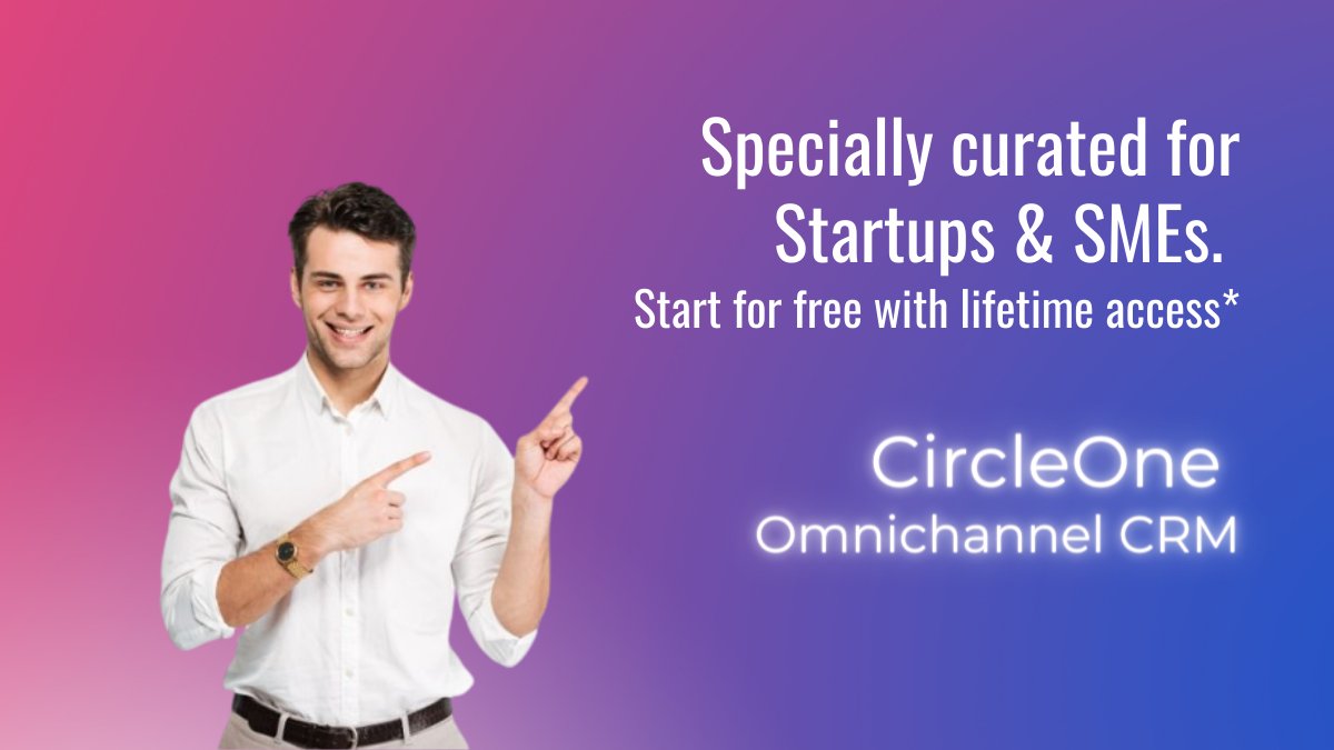 CircleOneCRM's tweet photo. CircleOne Omnichannel CRM. Specially curated for Startups &amp; SMEs. Start for free with lifetime access*.
register now!
visit: https://t.co/gdC54lF58q
.
.
.
#circleonecrm #startup #startupindia #StartupSpace #SmallBusinesses #CXO #CX #CustomerService https://t.co/0HTL4UbhNA