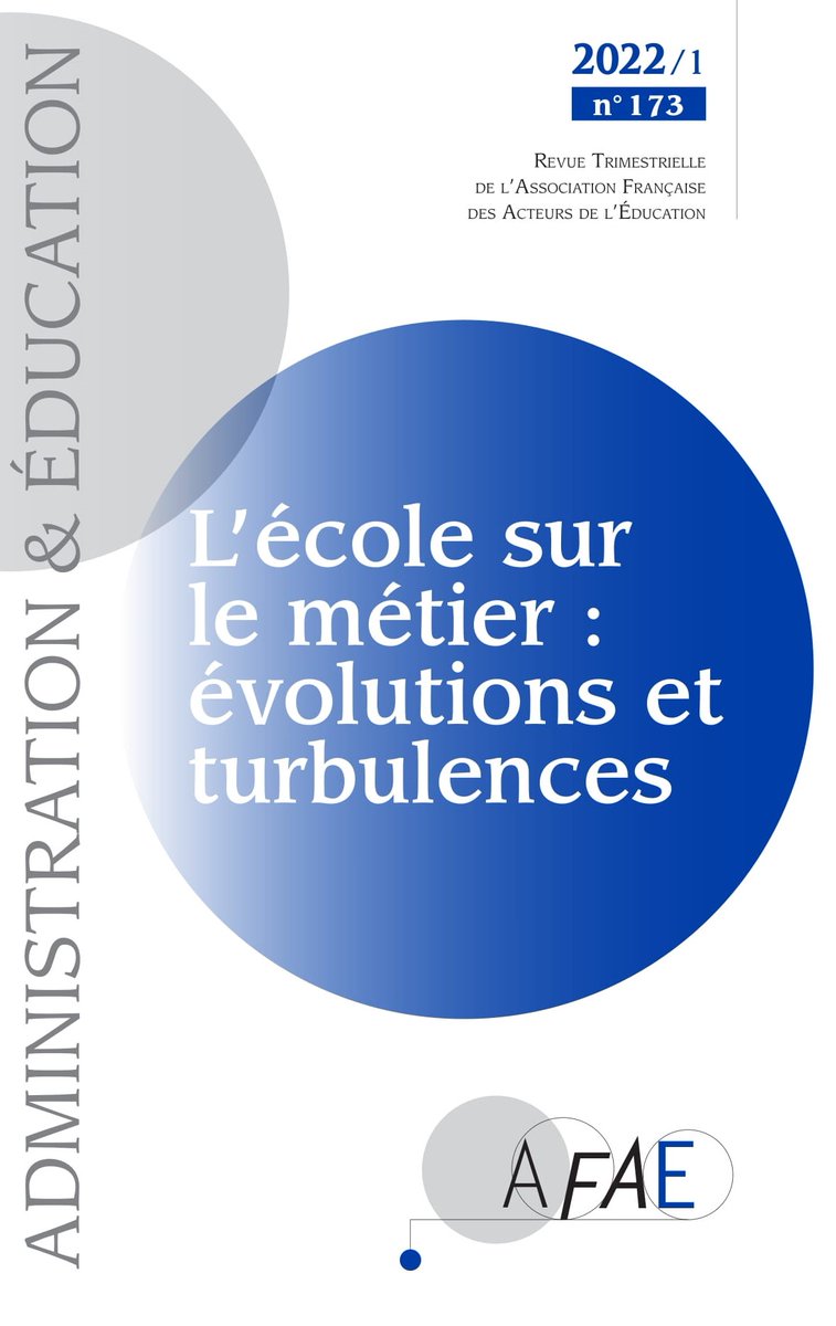 afae_fr's tweet photo. Bientôt la parution du premier numéro de notre revue "Administration &amp; Éducation" en 2022 (n°173 - 2022/1 - imprimé/numérique), prenez dès à présent un abonnement pour le recevoir directement chez vous et  bénéficier d'un prix avantageux 
https://t.co/pGif9tSwfZ https://t.co/UaiKzmGIry